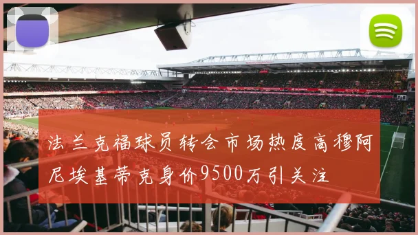 法兰克福球员转会市场热度高穆阿尼埃基蒂克身价9500万引关注